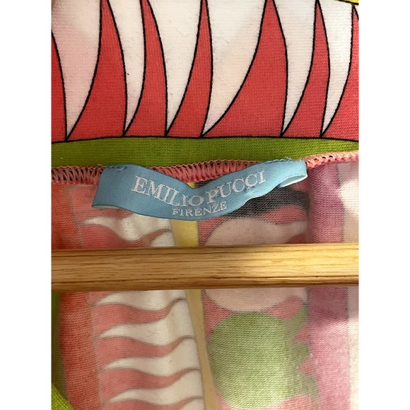 Emilio Pucci Crop Top T-shirt V-neck Pink Red XS S 0 2 4 - Picture 3 of 4